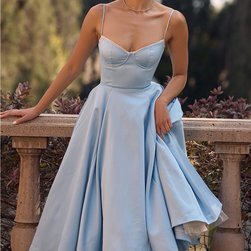 House of CB Mademoiselle Dress in Cinderella Blue L Fuller Cup New with Ribbon